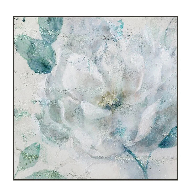 Gold Foil Texture Flower Wall Art Pic Hand Painted Modern Abstract Oil Painting On Canvas For Living Room Home Decor No Frame